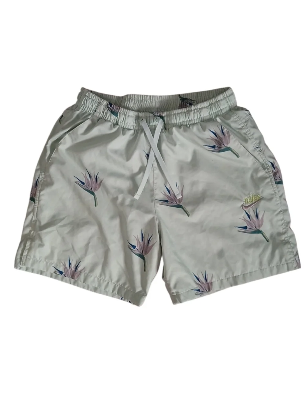 Nike NSW Light Mint Tropical Floral Print Swimtrunks‎ Mens Small